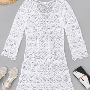 White Crochet Coverup